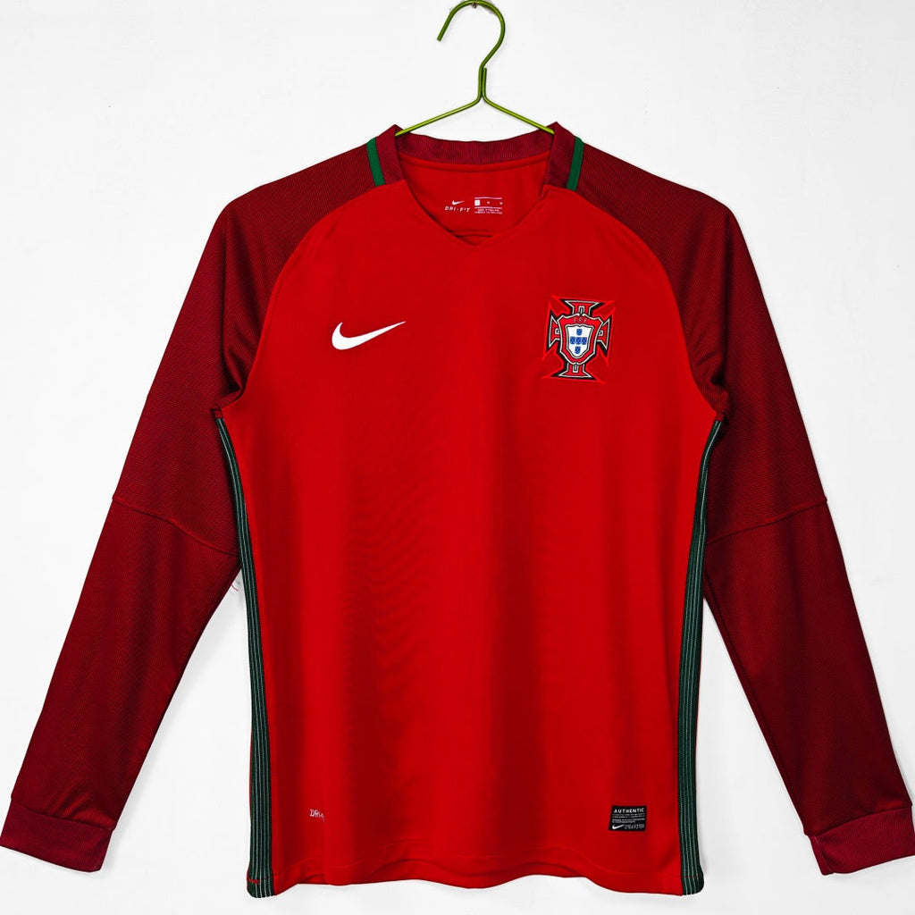 2016 Portugal Domicile maillot Retro Manches Longues