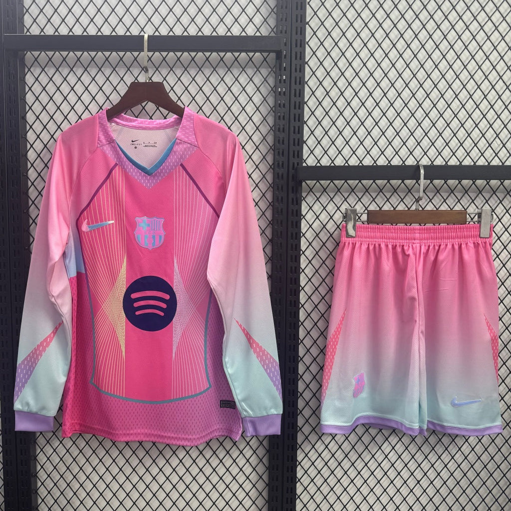 Ensemble 25/26 Barcelone rose Adult Manches Longues