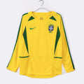 2002 Maillot  Brésil Domicile Rétro  Manches Longues